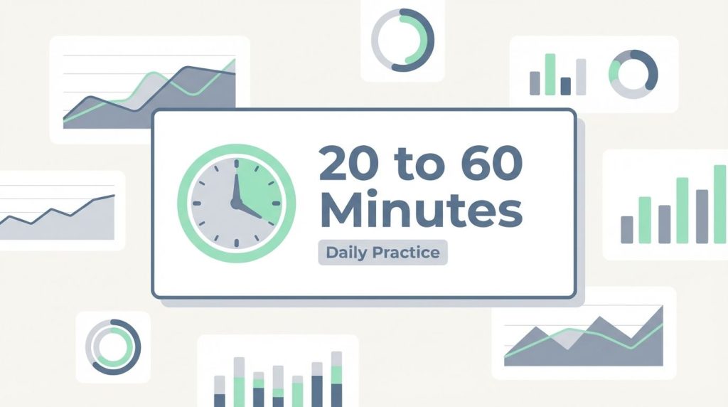 Infographic dashboard showing the daily time commitment for Mindvalley quests.